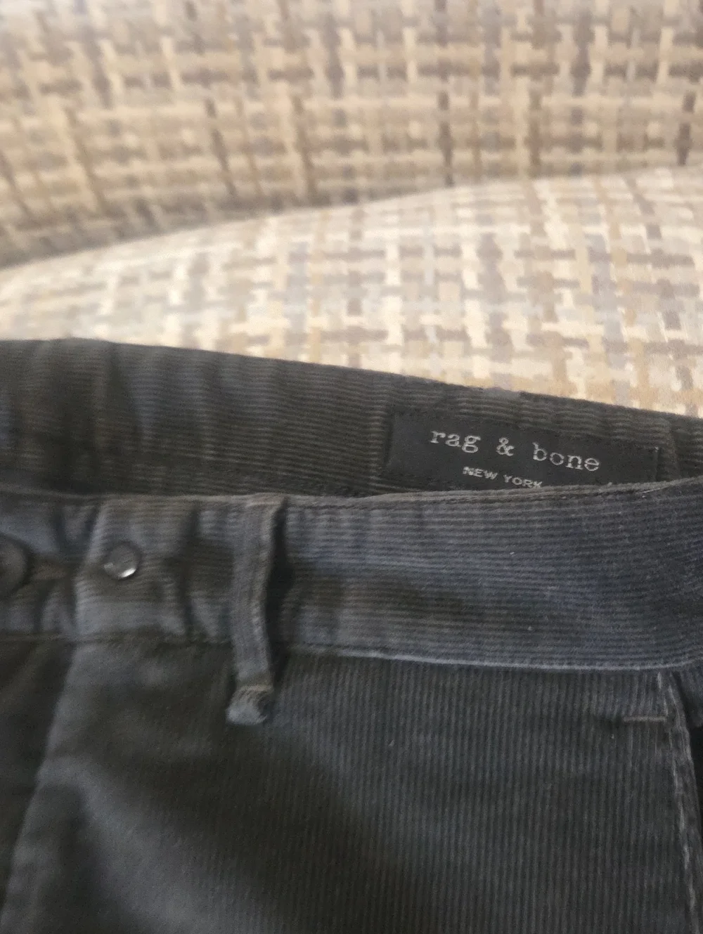 rag & bone Men’s Deep Grey Corduroy Trousers
